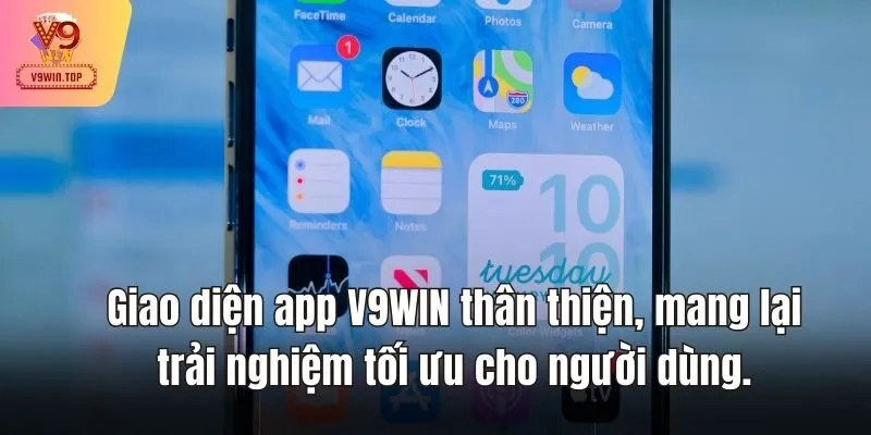 Giao diện app V9WIN thân thiện, mang lại trải nghiệm tối ưu cho người dùng.